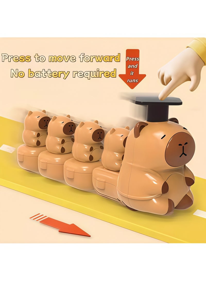 capybara Press and Go Car Toys,Capybara Press-and-Go Car Toys,Cartoon Inertia Sliding Toys,Fun Forest Animal Pressure Car,Battery-Free Press Mechanism | Long-Distance Gliding | Soft Rubber Wheels Anti-Slip & Durable,Best Gifts for Boys and  Grils,For Toddlers 1+ - Image 4